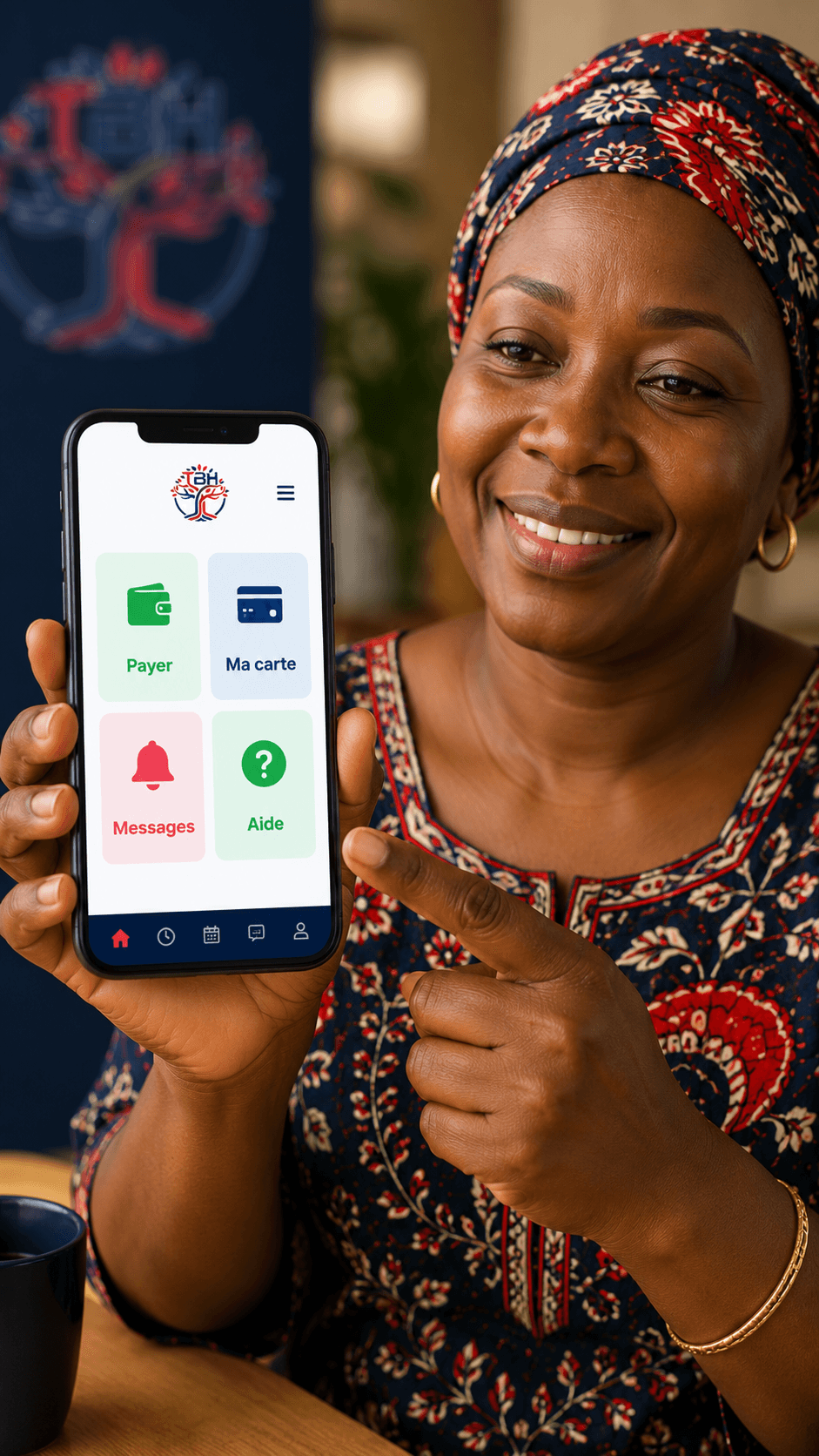 Interface mobile simple avec grands boutons